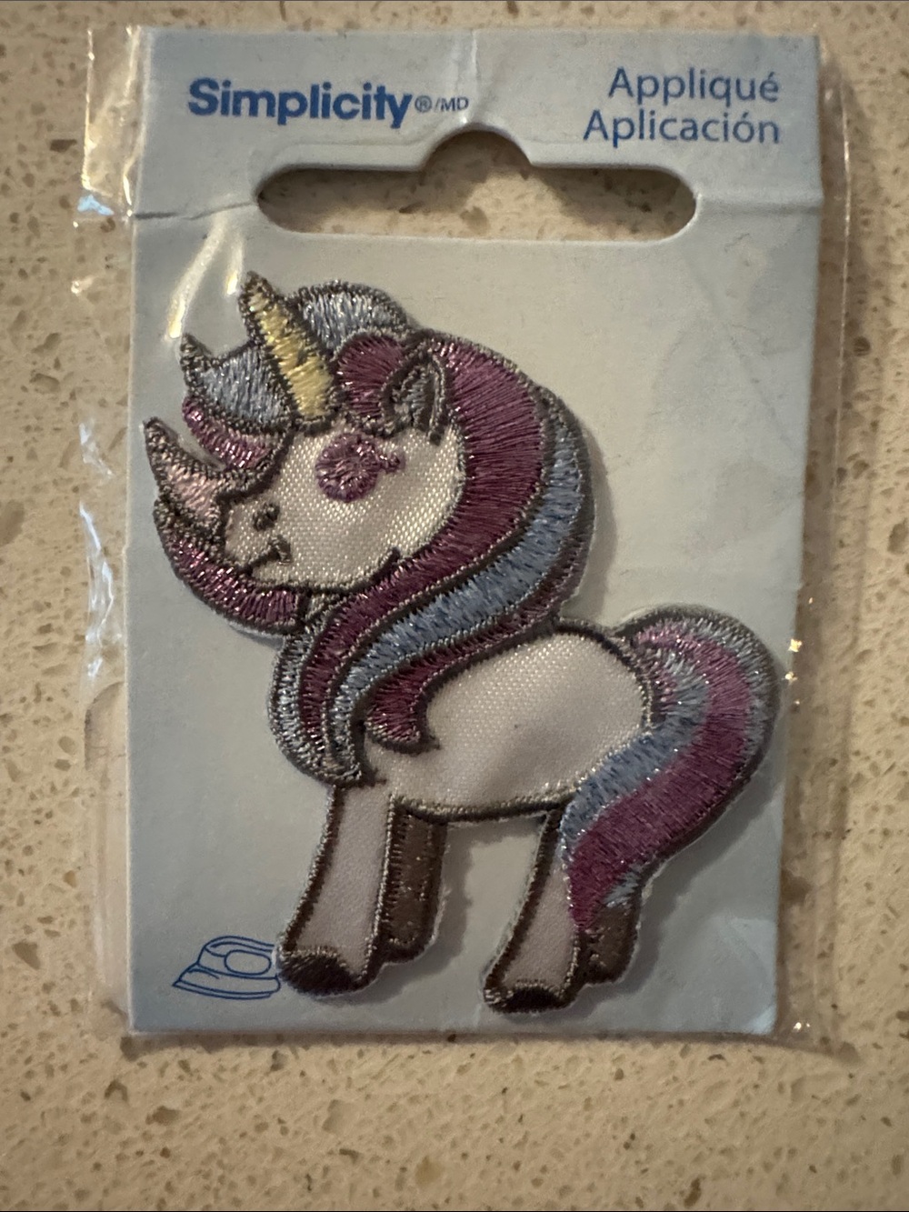 Simplicity Kids Unicorn Iron-On Appliqué - 2 inches - NWT
